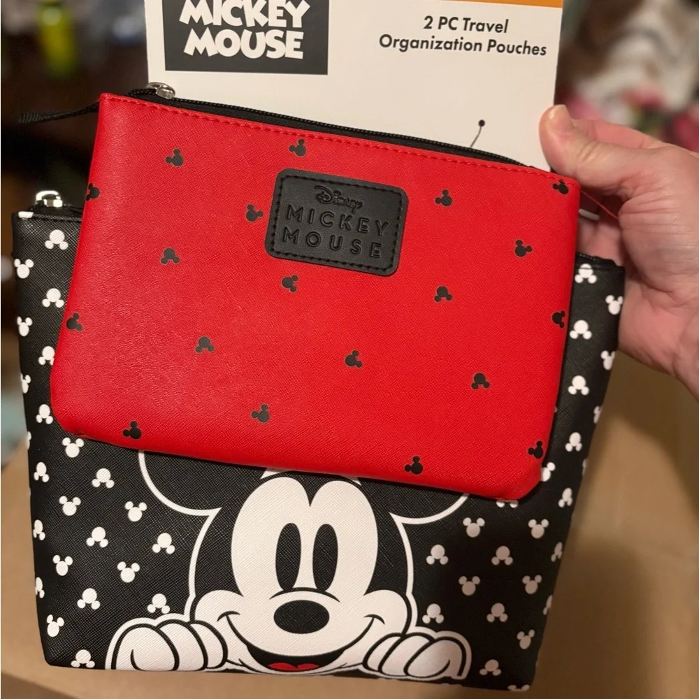 2 pack mickey travel makeup bags